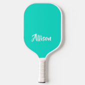 Modern zigzagpatroon - golven in turquoise pickleball paddle (Achterkant)