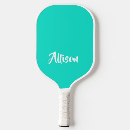 Modern zigzagpatroon - golven in turquoise pickleball paddle (Achterkant)