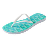 Modern zigzagpatroon - golven in turquoise teenslippers (Schuin)