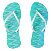 Modern zigzagpatroon - golven in turquoise teenslippers (Voetbed)