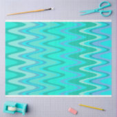 Modern zigzagpatroon - golven in turquoise tissuepapier (Craft)