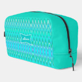 Modern zigzagpatroon - golven in turquoise toilettasje (Rechterhoek)