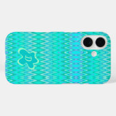 Modern zigzagpatroon - turquoise monogram Case-Mate iPhone case (Achterkant (horizontaal))