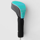Modern zigzagpatroon - turquoise monogram golfheadcover (Schuin)