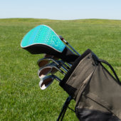 Modern zigzagpatroon - turquoise monogram golfheadcover (Insitu)