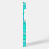 Modern zigzagpatroon - turquoise monogram iPhone hoesje (Linkerkant)