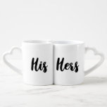 Modern zijn en haar heer en mevrouw. loversmokken<br><div class="desc">Zijn en Hers: een minimalistisch en modern design voor dit stel mokken,  perfect voor Mr en Mrs.</div>