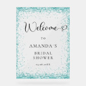 Modern, Zilver, Blauw Welkom Vrijgezellenfeest Acryl Bord (Voorkant)