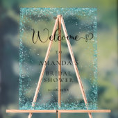 Modern, Zilver, Blauw Welkom Vrijgezellenfeest Acryl Bord (Neutraal)