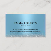 Modern zilver druipt blauw gebak Chef Bakkerij Visitekaartje (Achterkant)