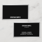 Modern zilver Elegant Eenvoudige Sjabloon Professi Visitekaartje (Voorkant / Achterkant)