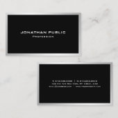 Modern zilver Elegant Eenvoudige Sjabloon Professi Visitekaartje (Voorkant / Achterkant)