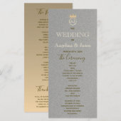 Modern Zilver en Goud Folie Koninklijk Monogram Tr Programmakaart (Voorkant / Achterkant)
