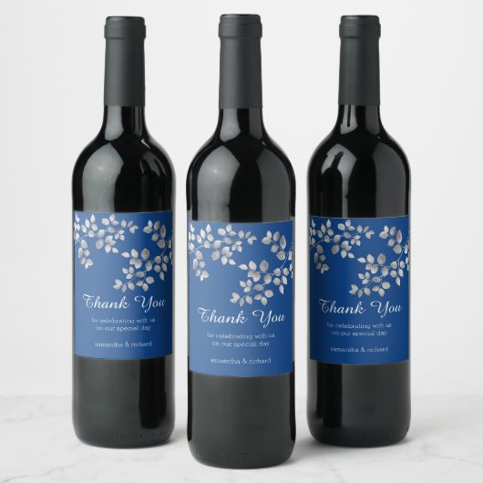 Modern zilver etiket van Floral (Flessen)