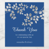 Modern zilver etiket van Floral (Enkel label)