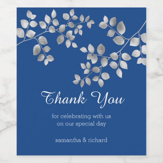 Modern zilver etiket van Floral (Enkel label)