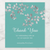 Modern zilver etiket van Floral (Enkel label)