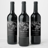 Modern zilver etiket van Floral (Flessen)