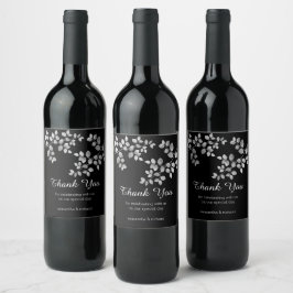 Modern zilver etiket van Floral