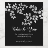 Modern zilver etiket van Floral (Enkel label)