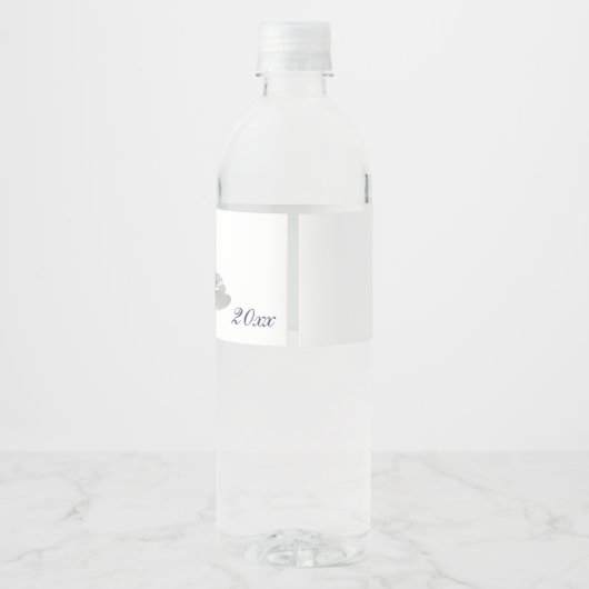 Modern, zilver, Gepersonaliseerd Waterfles Etiket (Achterkant)