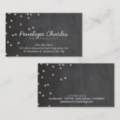 MODERN zilver glitter confetti stippen krijtbord Visitekaartje (Voorkant / Achterkant)