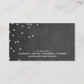 MODERN zilver glitter confetti stippen krijtbord Visitekaartje (Achterkant)
