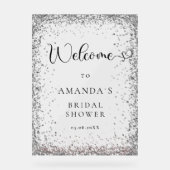 Modern, Zilver, Glitter Welkom Acryl Bord (Voorkant)