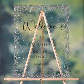 Modern, Zilver, Glitter Welkom Acryl Bord (Neutraal)