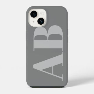 Modern Zilver Grijs initiaal minimaal eigentijds iPhone 14 Hoesje