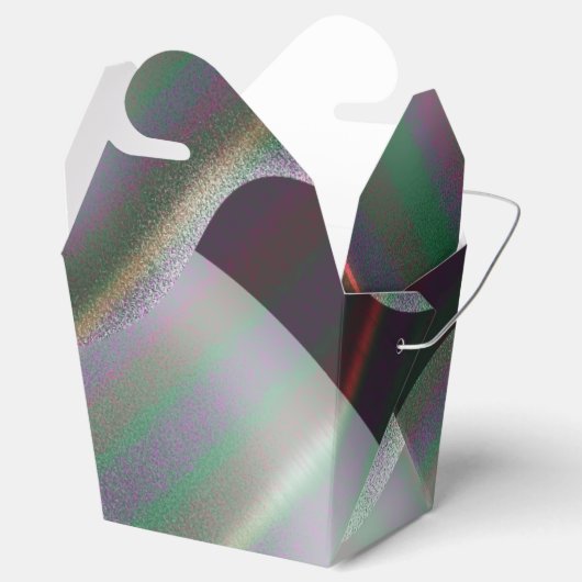 Modern zilver kwikvloeistof abstract schilderij bedankdoosjes (Geopend)