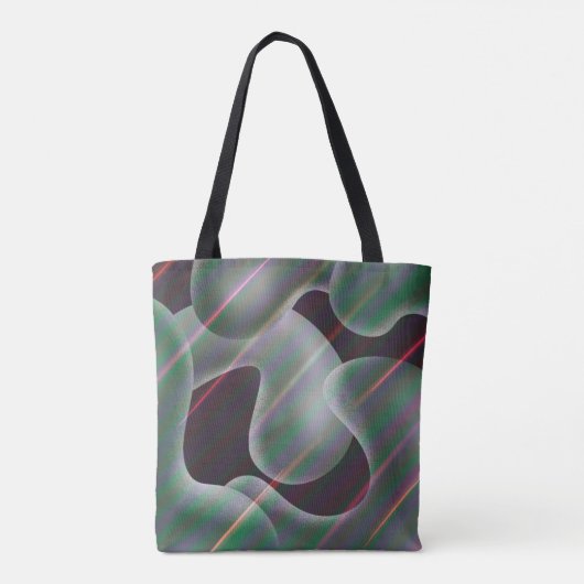 Modern zilver kwikvloeistof abstract schilderij tote bag (Achterkant)