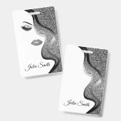 Modern zilver met glitter effect badge (Voor- en achterkant)