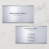Modern zilver metallic look elegante koele Sjabloo Visitekaartje (Voorkant / Achterkant)