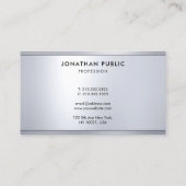 Modern zilver metallic look elegante koele Sjabloo Visitekaartje (Achterkant)