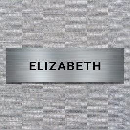Modern Zilver Naamplaatje