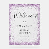 Modern, Zilver, Paarse Welkom Acryl Bord (Voorkant)