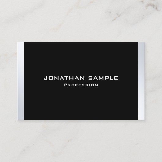 Modern zilver Professioneel Eenvoudig Elegant Visitekaartje (Voorkant)