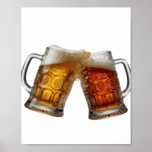 Modern Zilver PROOST OP GOEDE GEZONDHEID Poster