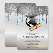 Modern zilver Schattige chique minimalistisch Afst Kaart (Voorkant / Achterkant)