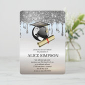 Modern zilver Schattige chique minimalistisch Afst Kaart (Staand voorkant)