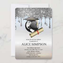 Modern zilver Schattige chique minimalistisch Afst Kaart