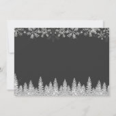 Modern zilver winter sneeuw script 1 foto bruiloft kaart (Achterkant)