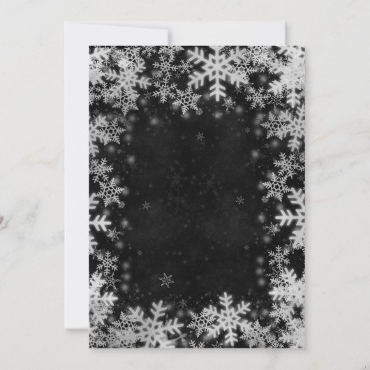 Modern Zilver Winter Wonderland Kerst Zwart Kaart (Achterkant)