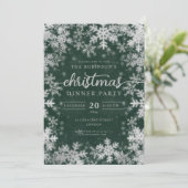 Modern Zilver Winter Wonderland Kerstgroen Kaart (Staand voorkant)