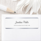 Modern zilver wit chique handgeschreven script een etiket (Insitu)