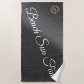 Modern Zilver Zwart Strandlaken (Voorkant)