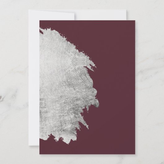 Modern zilveren borsteldruppels rode bruine bruilo kaart (Achterkant)