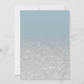 Modern zilveren glitter blauw ombre foto afstudere kaart (Achterkant)