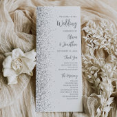 Modern zilveren glitter script witte bruiloft